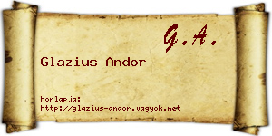 Glazius Andor névjegykártya